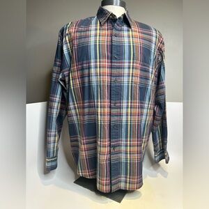Arrow Men's Multicolor Plaid Button-Down Shirt - Blue, Red, Yellow